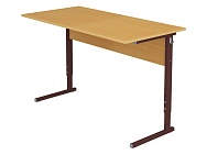 Стол для кабинета физики регулируемый 4-6 г/р УСТФу1.46 (бук, м/к коричневый, прямоугольная труба)